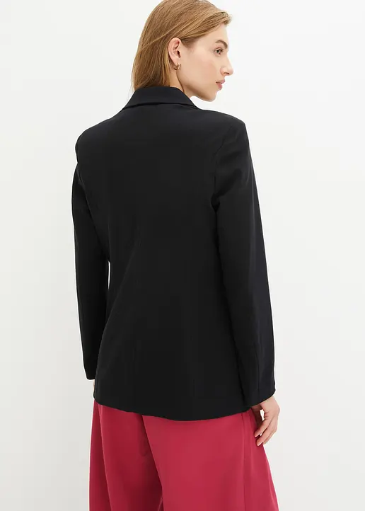 Bonprix Modischer Baumwolljersey-Longblazer Mit Elegantem Schnitt - Damen