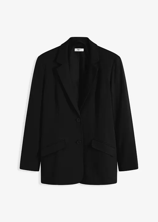 bonprix Modischer Baumwolljersey-Longblazer mit elegantem Schnitt - Damen