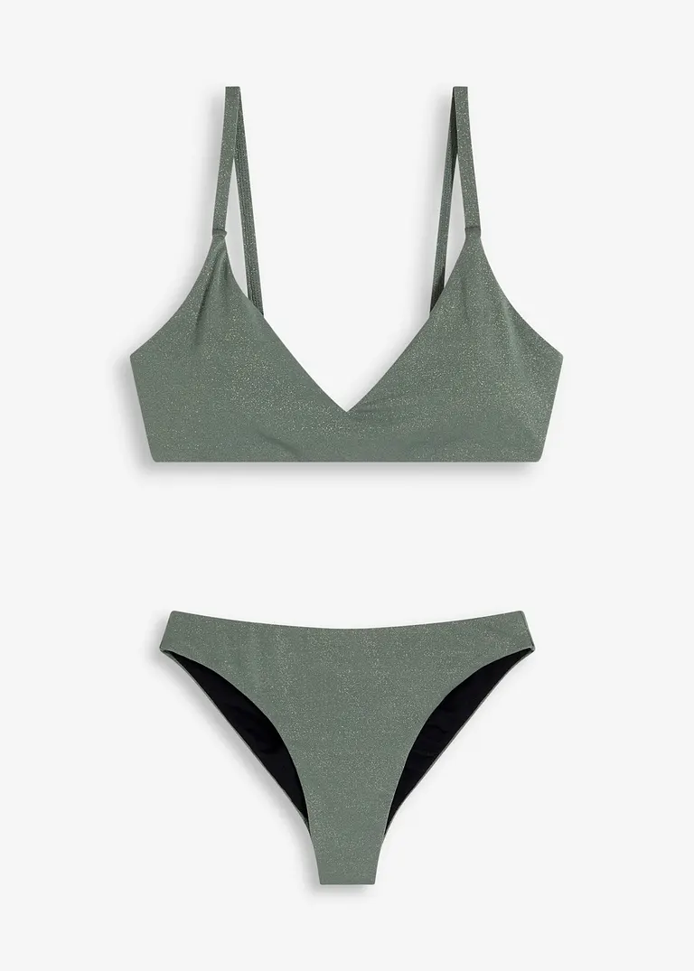 bonprix Modischer Bikini mit Glitzergarn - oliv - Damen