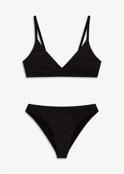 bonprix Modischer Bikini mit Glitzergarn - schwarz - Damen