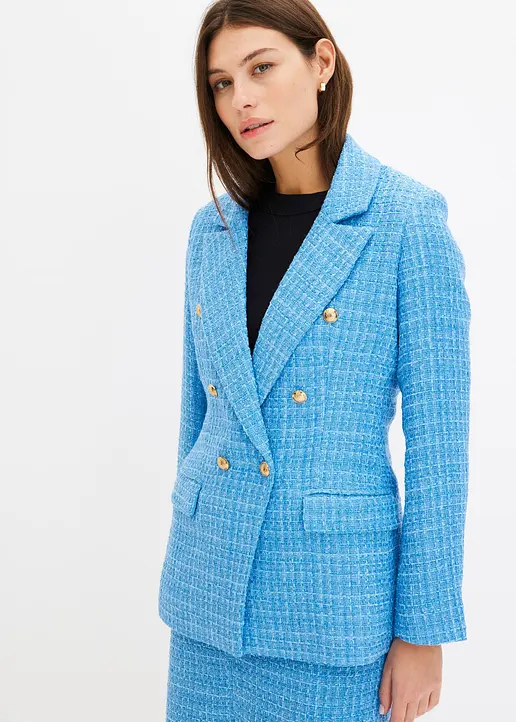 Bonprix Modischer Blazer Mit Zierknöpfen - Blau - Damen