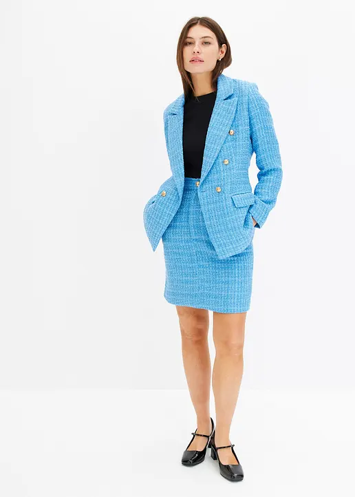 Bonprix Modischer Blazer Mit Zierknöpfen - Blau - Damen