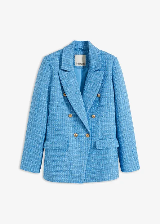bonprix Modischer Blazer mit Zierknöpfen - blau - Damen
