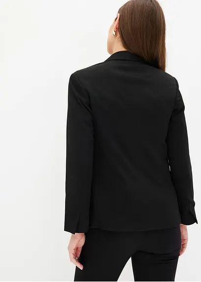 Bonprix Modischer Blazer Ohne Verschluss - Schwarz - Damen