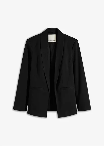bonprix Modischer Blazer ohne Verschluss - schwarz - Damen