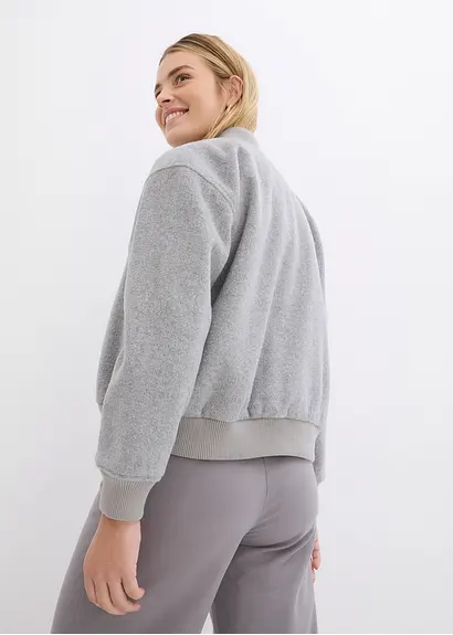 Bonprix Modischer Blouson Aus Wollimitat - Grau - Damen