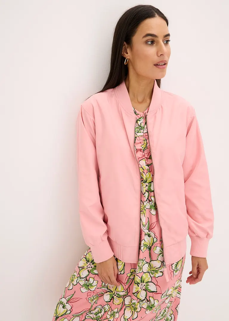 Bonprix Modischer Blouson Mit Reißverschluss Vorne Und Taschen - Rosa