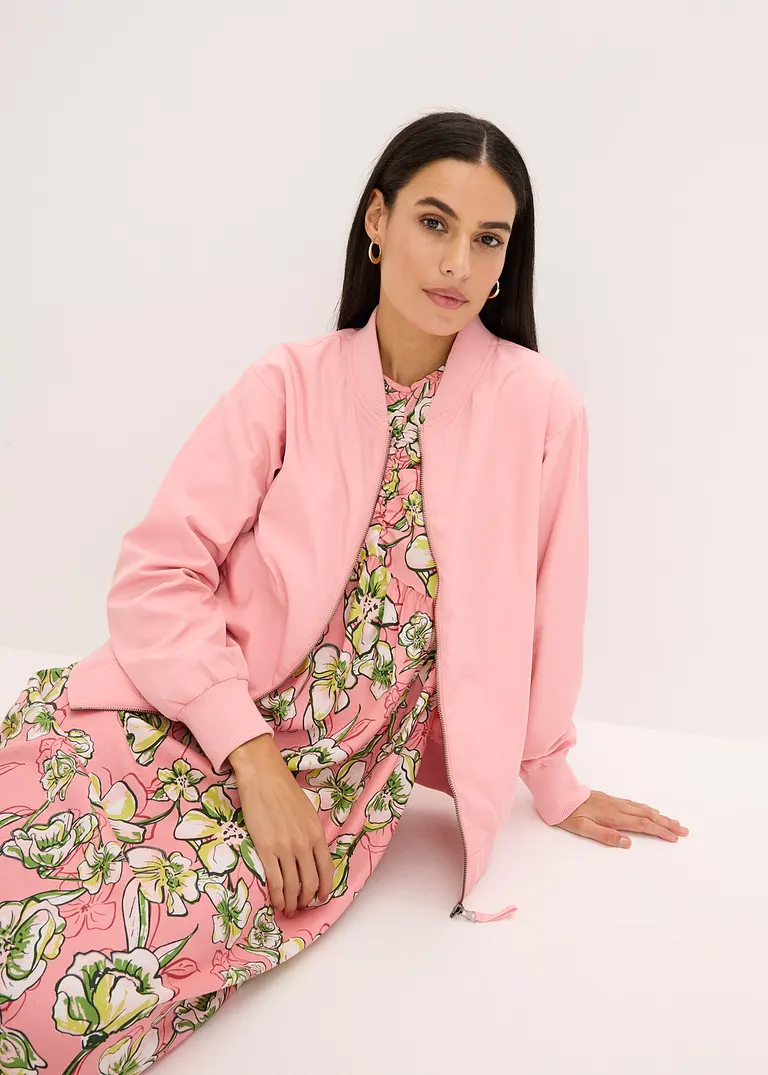 Bonprix Modischer Blouson Mit Reißverschluss Vorne Und Taschen - Rosa