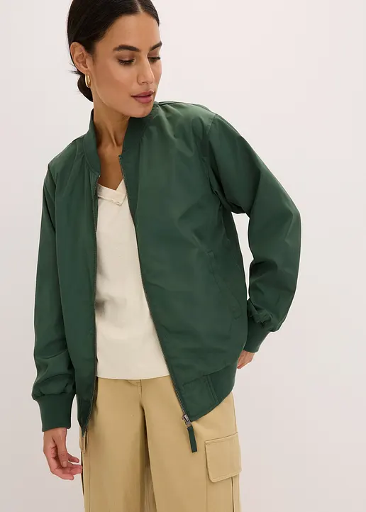 Bonprix Modischer Blouson Mit Reißverschluss Vorne Und Taschen - Grün