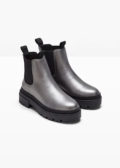 Bonprix Modischer Chelsea Boot Mit Derber Sohle - Silber