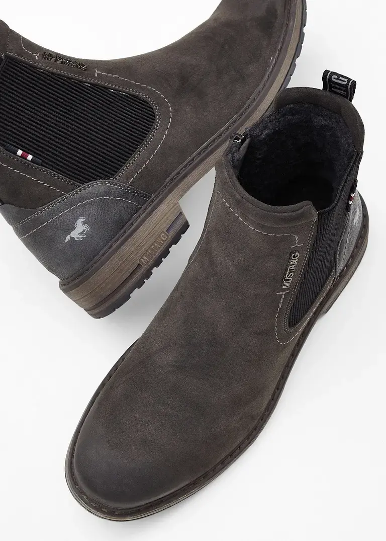 Bonprix Modischer Chelsea Boot Von Mustang Für Den Winter - Grau - Herren