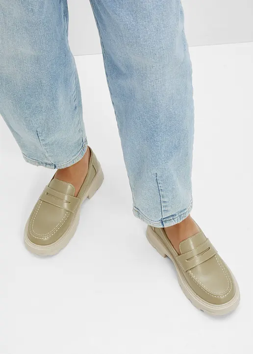 Bonprix Modischer Chunky Loafer Mit Profilierter Außensohle - Grün