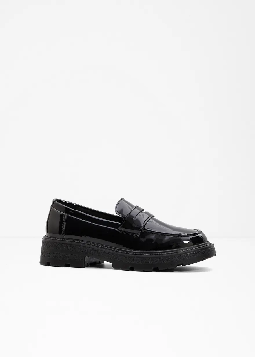 bonprix Modischer Chunky Loafer mit profilierter Außensohle - schwarz