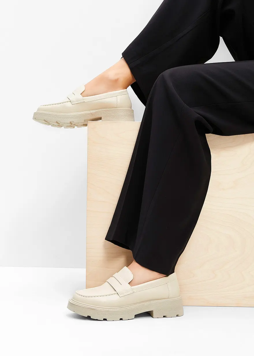 Bonprix Modischer Chunky Loafer Mit Profilierter Außensohle - Beige