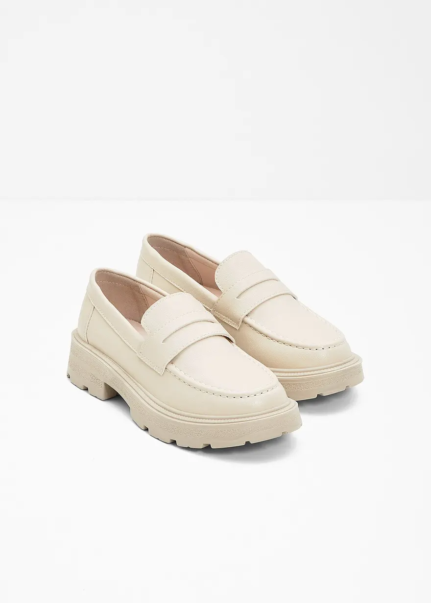 Bonprix Modischer Chunky Loafer Mit Profilierter Außensohle - Beige