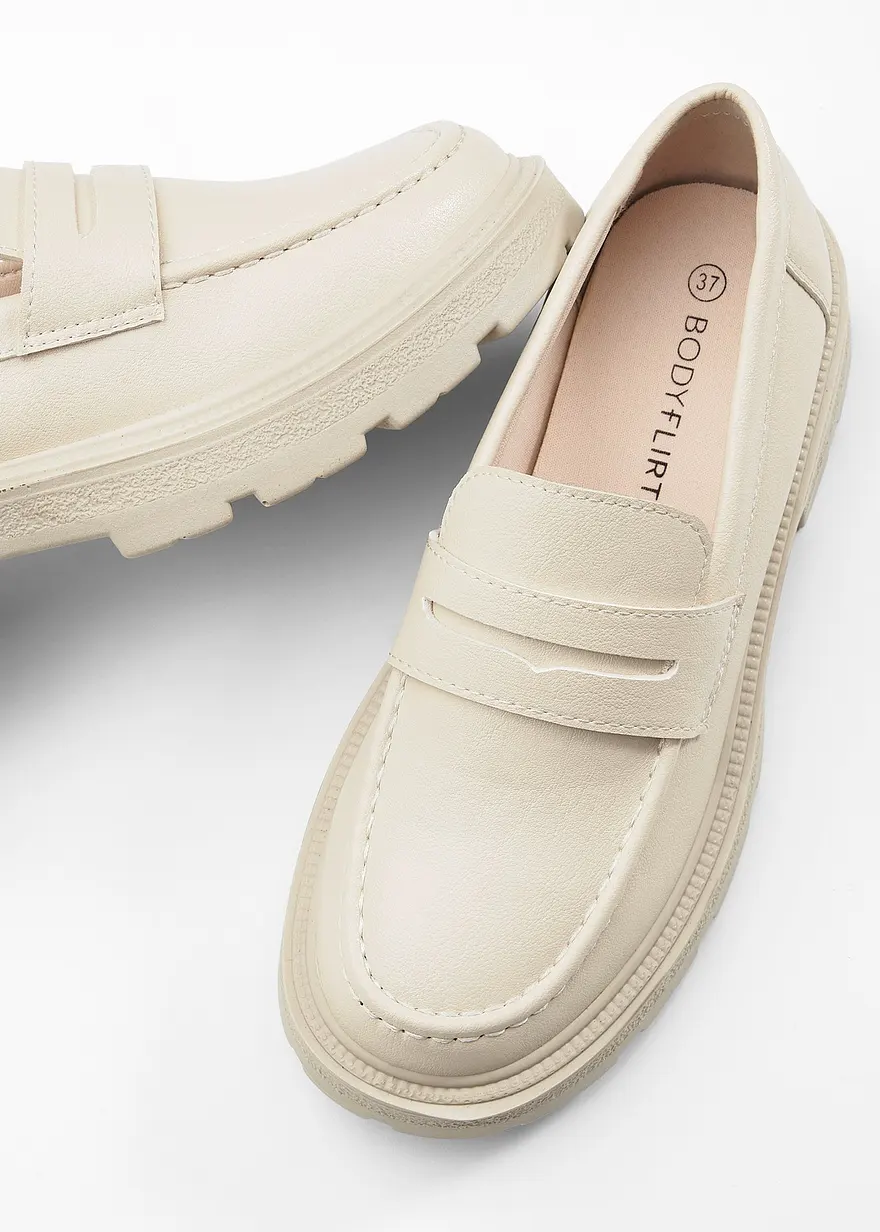 Bonprix Modischer Chunky Loafer Mit Profilierter Außensohle - Beige