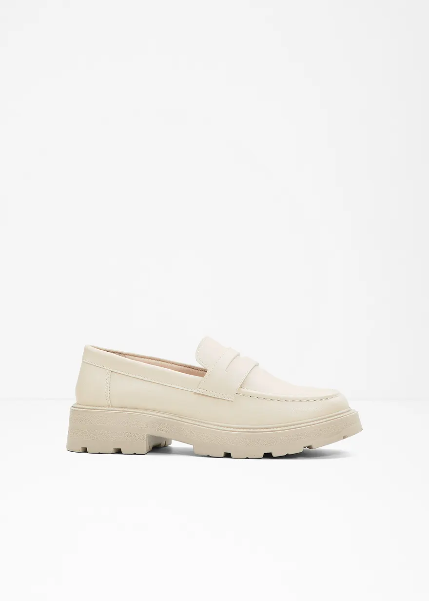 bonprix Modischer Chunky Loafer mit profilierter Außensohle - beige