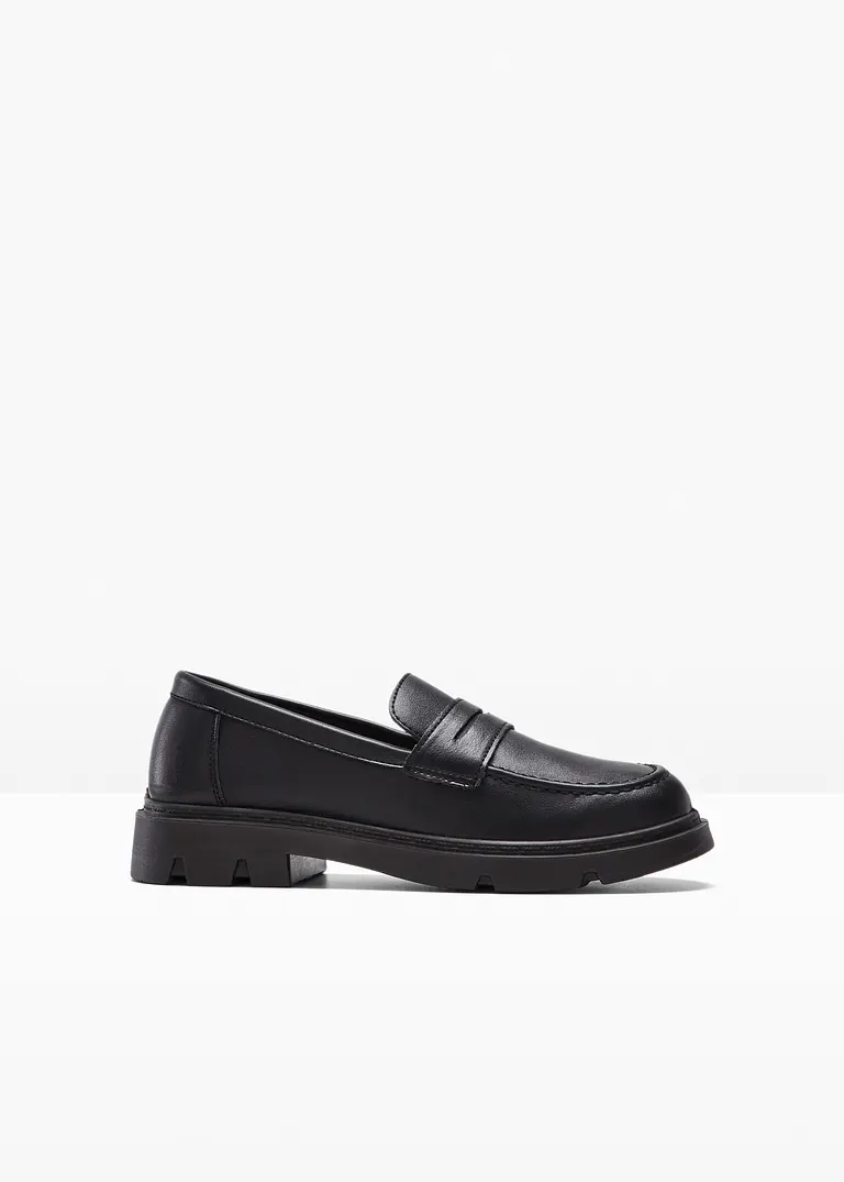 bonprix Modischer Chunky Loafer mit profilierter Außensohle - schwarz