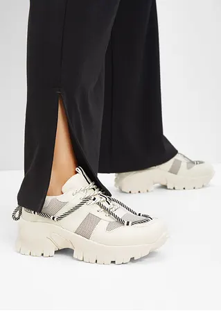 Bonprix Modischer Chunky Sneaker Mit Dekorativer Schnürung - Weiß - Damen