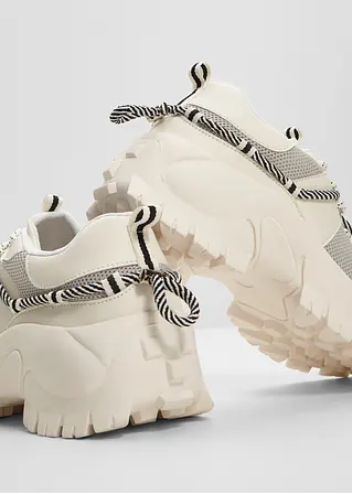 Bonprix Modischer Chunky Sneaker Mit Dekorativer Schnürung - Weiß - Damen