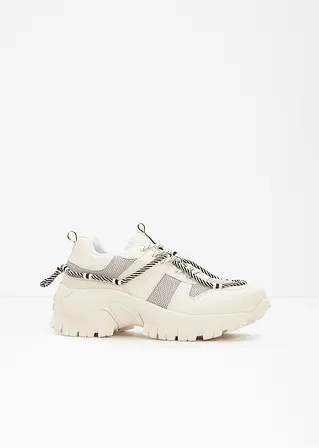 bonprix Modischer Chunky Sneaker mit dekorativer Schnürung - weiß - Damen