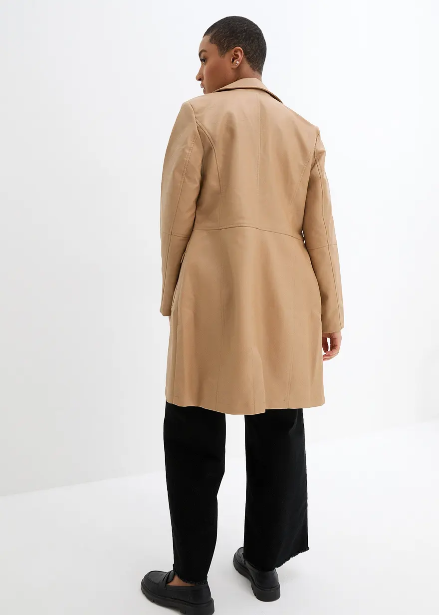Bonprix Modischer Gehrock Aus Lederimitat - Braun - Damen