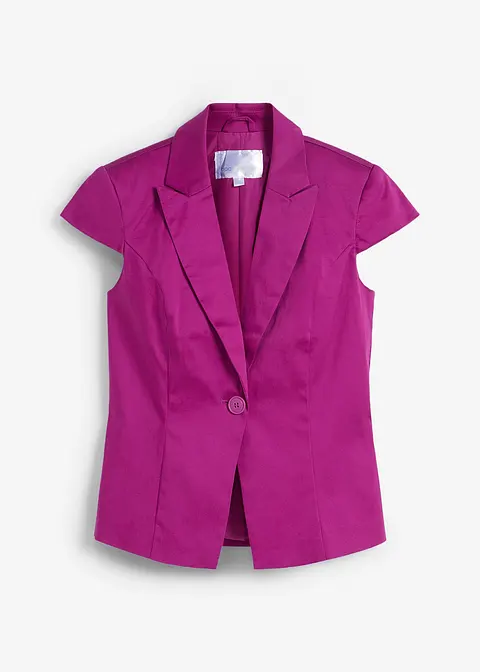 bonprix Modischer Kurzarm Blazer mit einem Knopf - lila - Damen