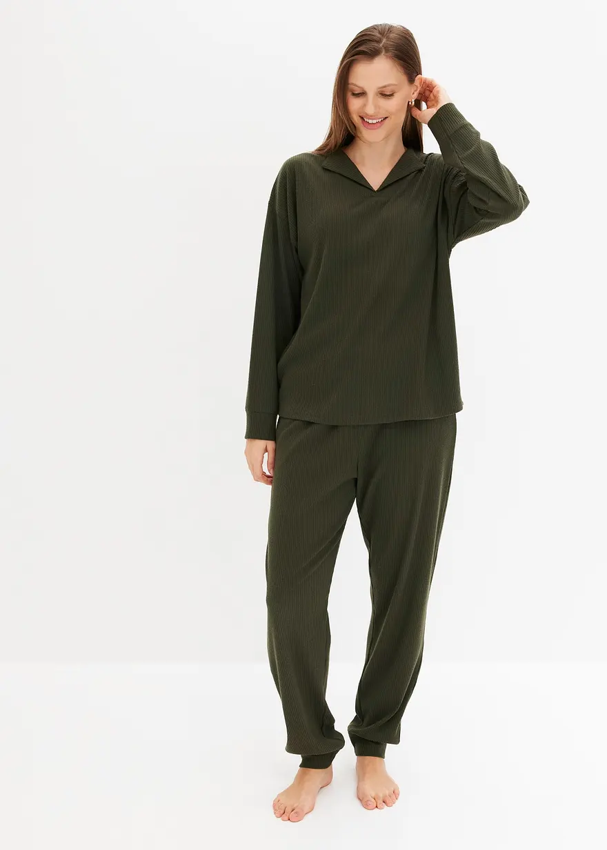 Bonprix Modischer Loungewear Hausanzug Aus Gemütlicher Rippe