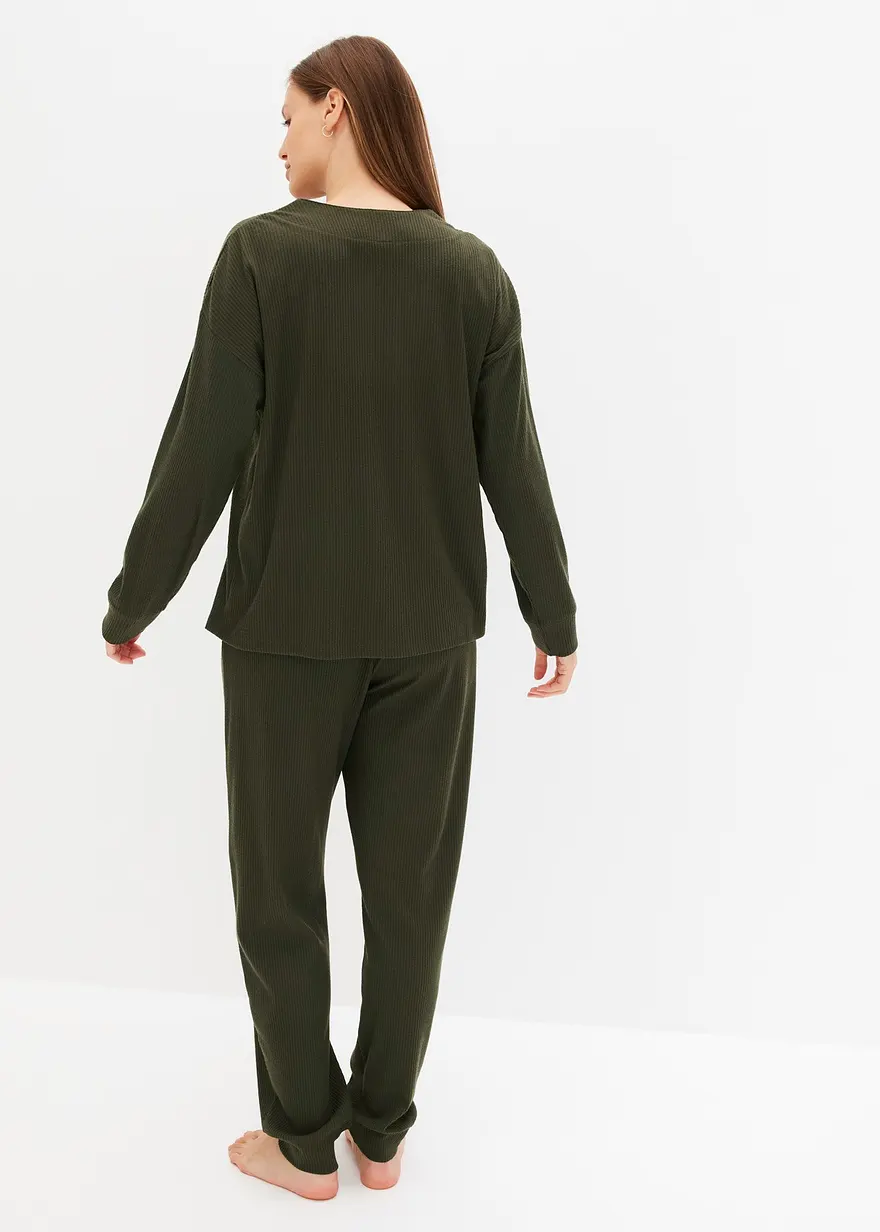 Bonprix Modischer Loungewear Hausanzug Aus Gemütlicher Rippe
