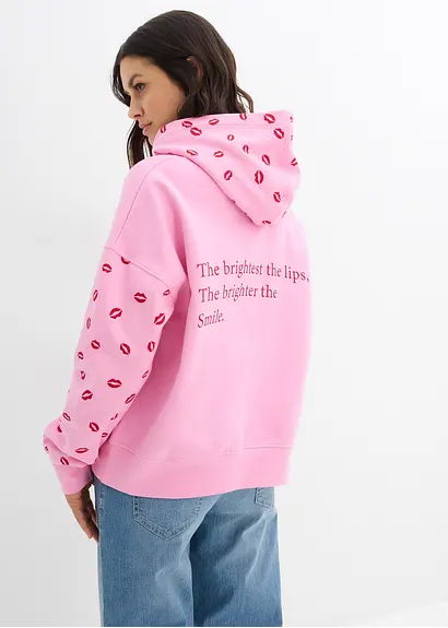 Bonprix Modischer Oversized Hoodie Mit Aufdruck - Rosa - Damen