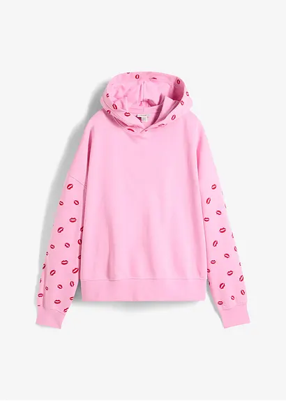 bonprix Modischer Oversized Hoodie mit Aufdruck - rosa - Damen