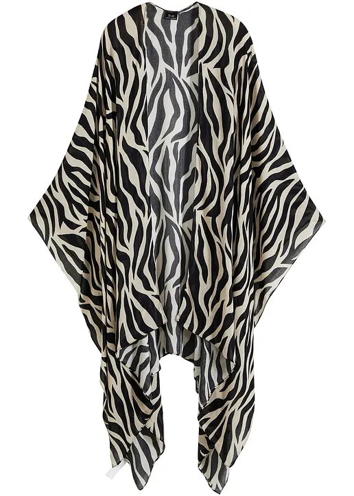 Bonprix Modischer Poncho Im Animal-Print - Schwarz - Damen