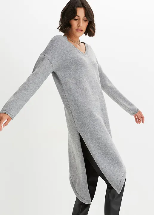 Bonprix Modischer Pullover Mit Asymmetrischem Saum - Grau