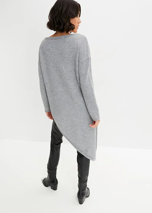 Bonprix Modischer Pullover Mit Asymmetrischem Saum - Grau
