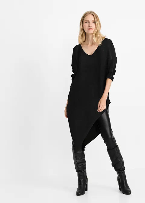 Bonprix Modischer Pullover Mit Asymmetrischem Saum - Schwarz
