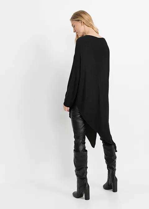Bonprix Modischer Pullover Mit Asymmetrischem Saum - Schwarz