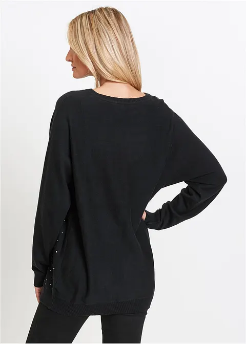 Bonprix Modischer Pullover Mit Fledermausärmeln - Schwarz