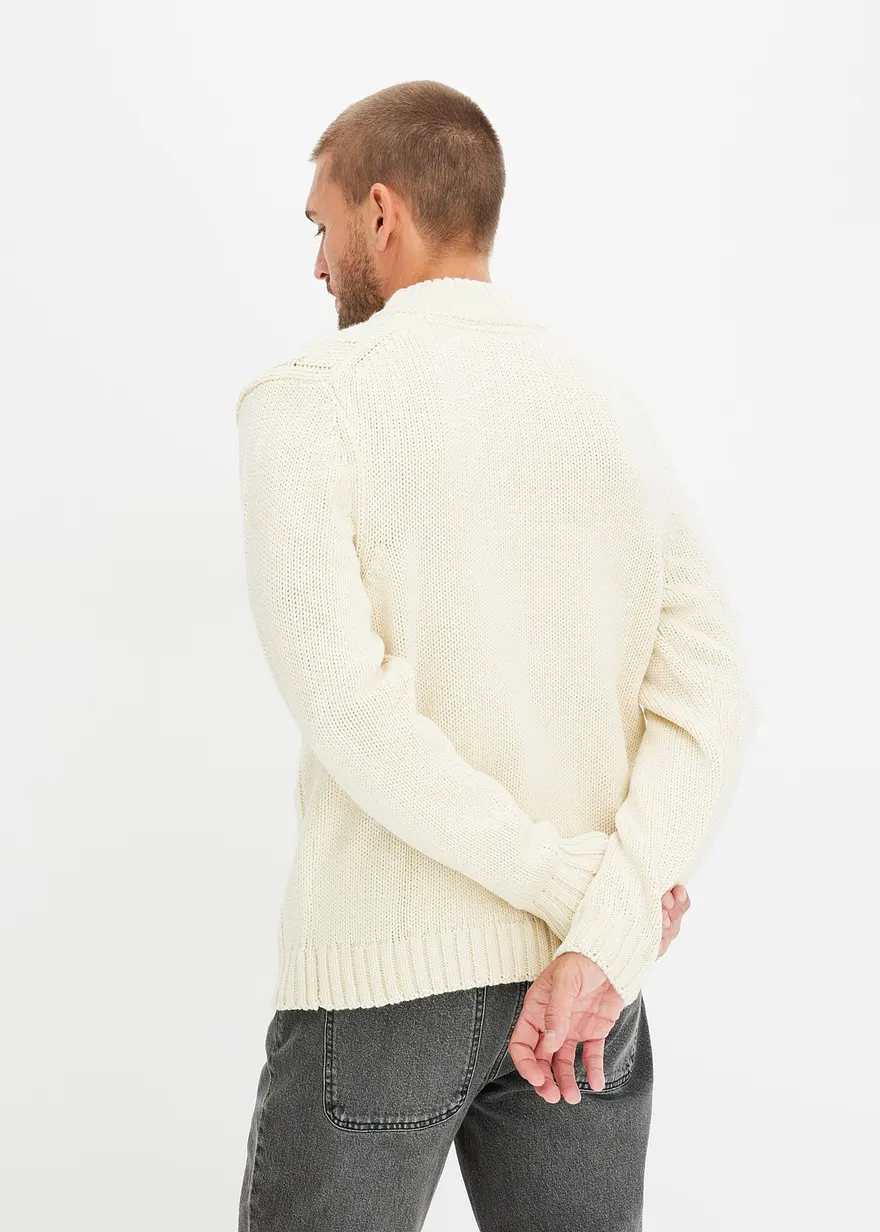 Bonprix Modischer Pullover Mit Klassischem Zopfmuster - Beige