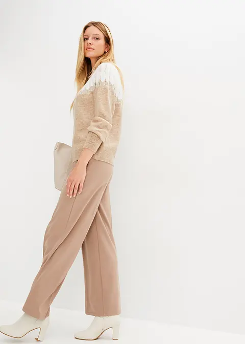 Bonprix Modischer Pullover Mit Toller Farb-Kombi - Beige
