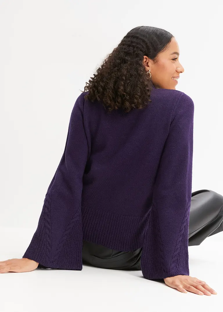 Bonprix Modischer Pullover Mit Weiten Ärmeln - Lila - Damen