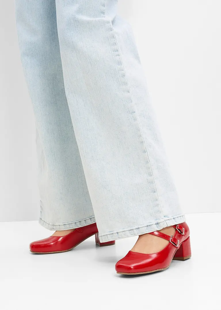Bonprix Modischer Pumps Im Mary Jane Look - Rot - Damen