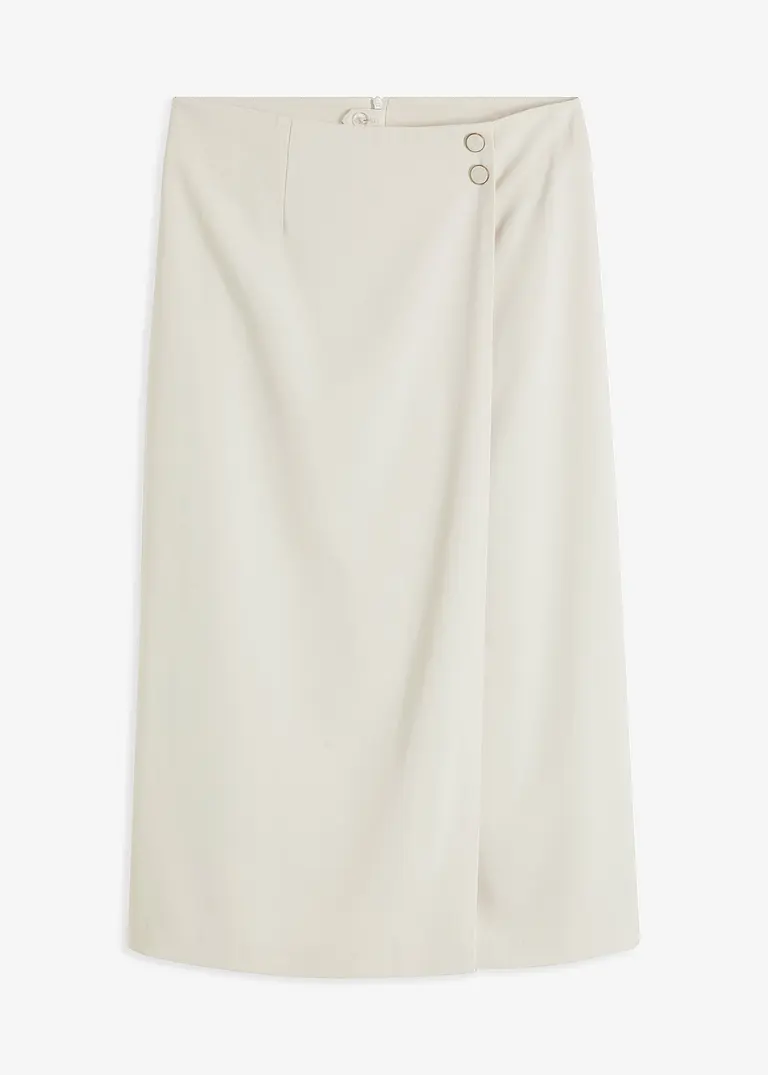 bonprix modischer Rock in Wickeloptik mit dekorativen Knöpfen oben am Bund