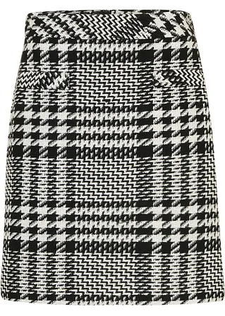 bonprix Modischer Rock mit Hahnentrittmuster - schwarz - Damen