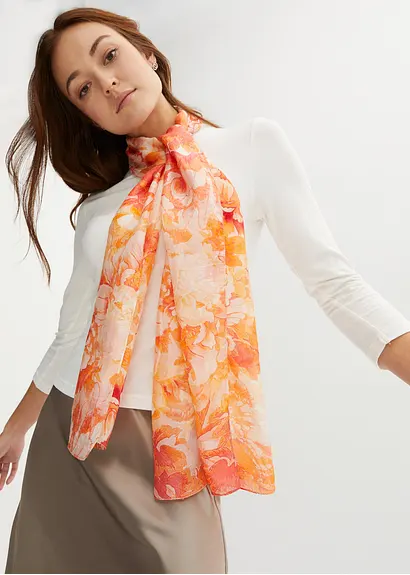 Bonprix Modischer Schal Aus Hochwertiger Premium Seide - Rot