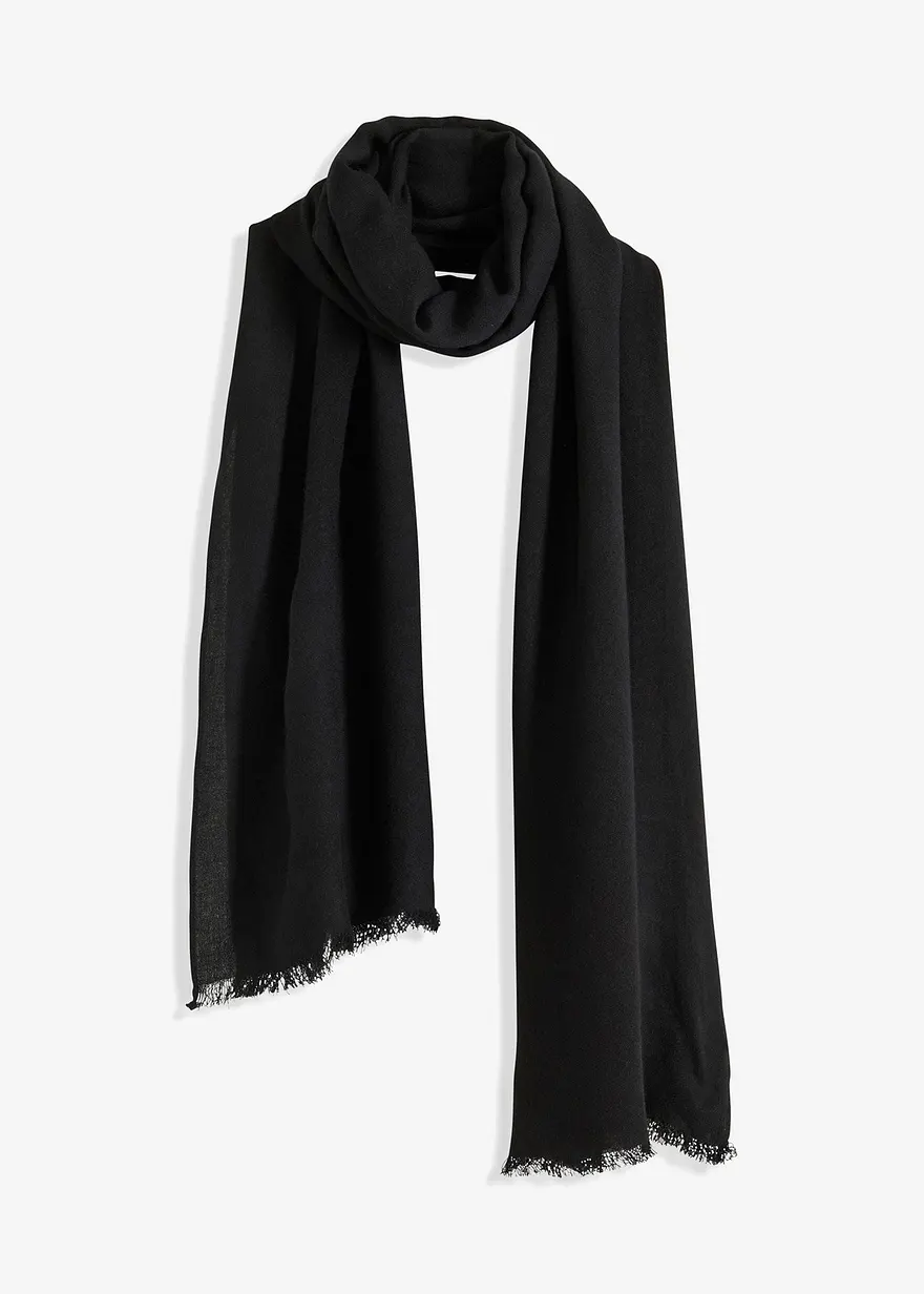 bonprix Modischer Schal aus weicher Viskose - schwarz - Damen