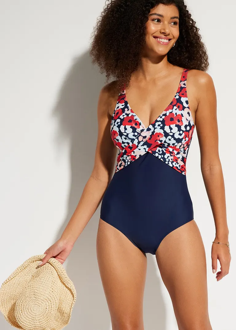 Bonprix Modischer Shape Badeanzug Mit Wickel-Optik - Blau