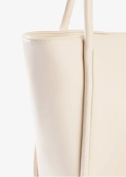 Bonprix Modischer Shopper In Lederoptik - Beige - Damen