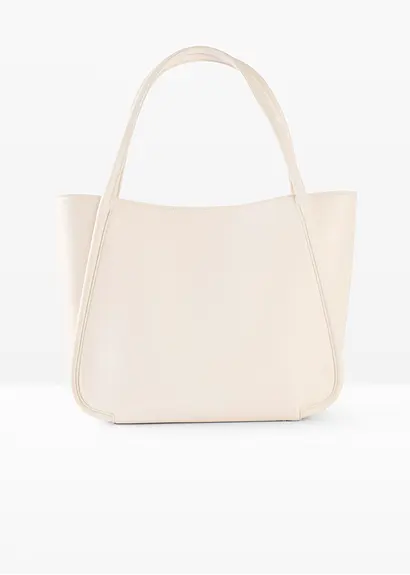 bonprix Modischer Shopper in Lederoptik - beige - Damen