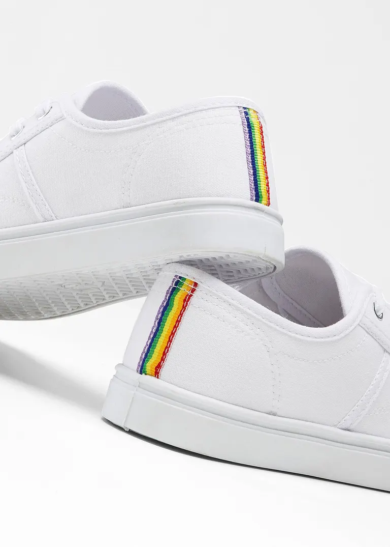 Bonprix Modischer Sneaker Mit Regenbogen Detail - Weiß - Damen