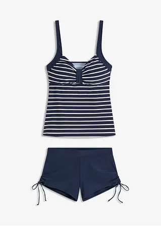 bonprix Modischer Tankini im Streifen-Druck - dunkelblau gestreift